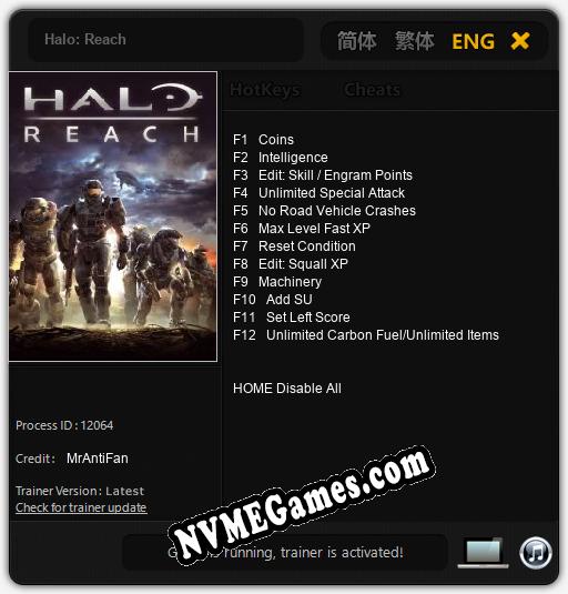 Halo: Reach: Trainer +12 [v1.6]