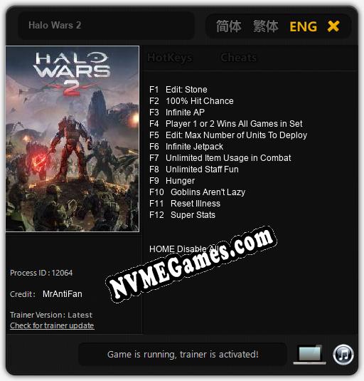 Halo Wars 2: Cheats, Trainer +12 [MrAntiFan]