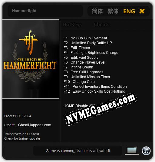 Treinador liberado para Hammerfight [v1.0.6]