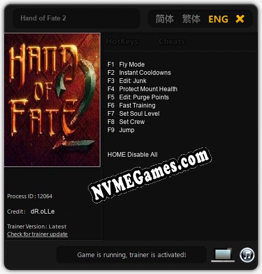 Hand of Fate 2: Treinador (V1.0.66)