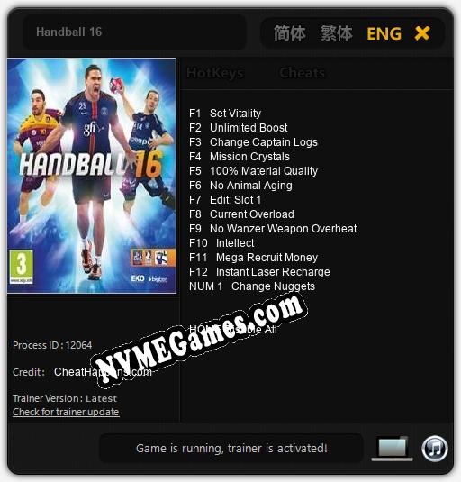 Treinador liberado para Handball 16 [v1.0.7]