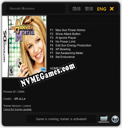 Treinador liberado para Hannah Montana [v1.0.5]