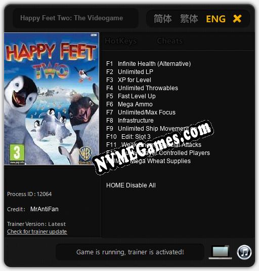 Happy Feet Two: The Videogame: Cheats, Trainer +13 [MrAntiFan]