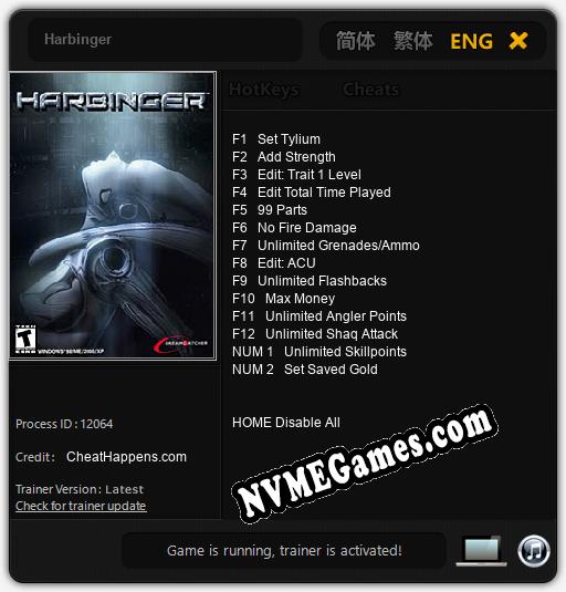 Harbinger: Cheats, Trainer +14 [CheatHappens.com]