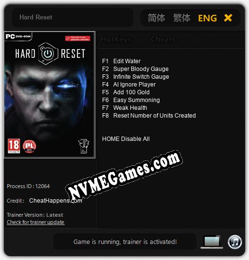 Hard Reset: Trainer +8 [v1.5]