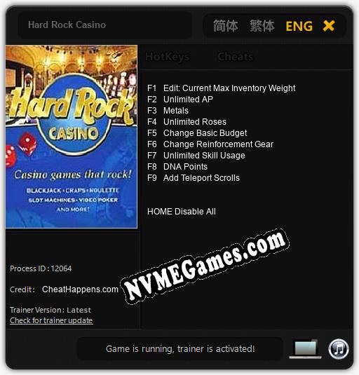 Hard Rock Casino: Cheats, Trainer +9 [CheatHappens.com]