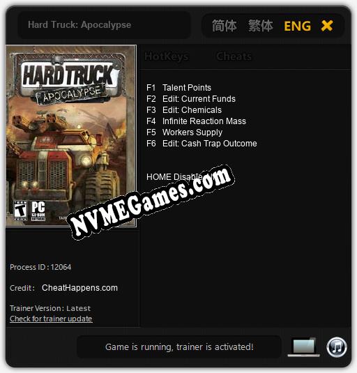 Hard Truck: Apocalypse: Cheats, Trainer +6 [CheatHappens.com]