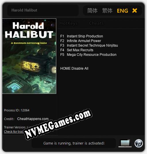 Harold Halibut: Trainer +5 [v1.1]