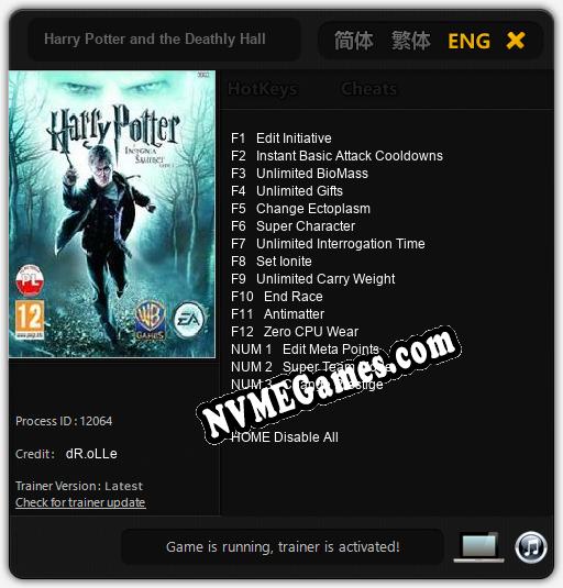 Treinador liberado para Harry Potter and the Deathly Hallows Part 1 [v1.0.9]