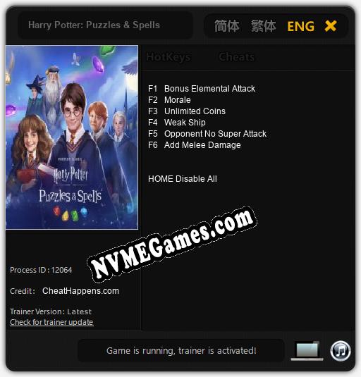 Harry Potter: Puzzles & Spells: Treinador (V1.0.12)