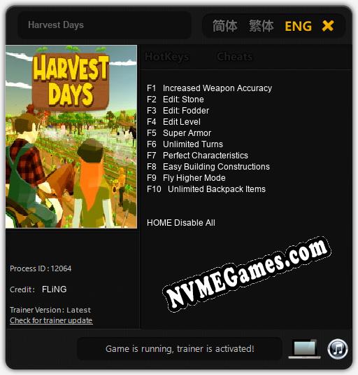 Harvest Days: Trainer +10 [v1.3]