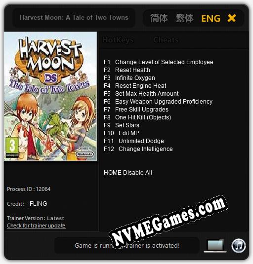 Harvest Moon: A Tale of Two Towns: Cheats, Trainer +12 [FLiNG]