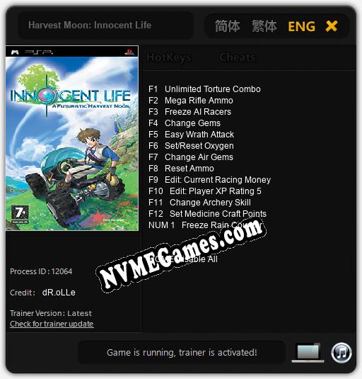 Harvest Moon: Innocent Life: Trainer +13 [v1.7]