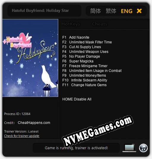 Hatoful Boyfriend: Holiday Star: Trainer +11 [v1.6]