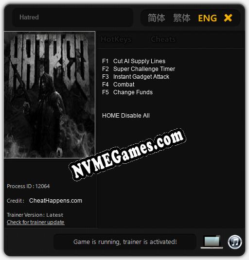 Hatred: Cheats, Trainer +5 [CheatHappens.com]