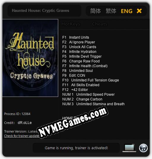 Haunted House: Cryptic Graves: Cheats, Trainer +15 [dR.oLLe]