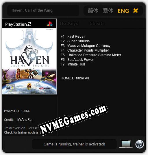 Haven: Call of the King: Treinador (V1.0.45)