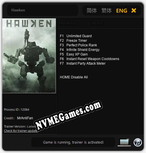 Treinador liberado para Hawken [v1.0.4]