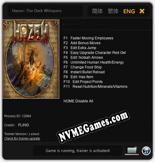 Hazen: The Dark Whispers: Cheats, Trainer +11 [FLiNG]