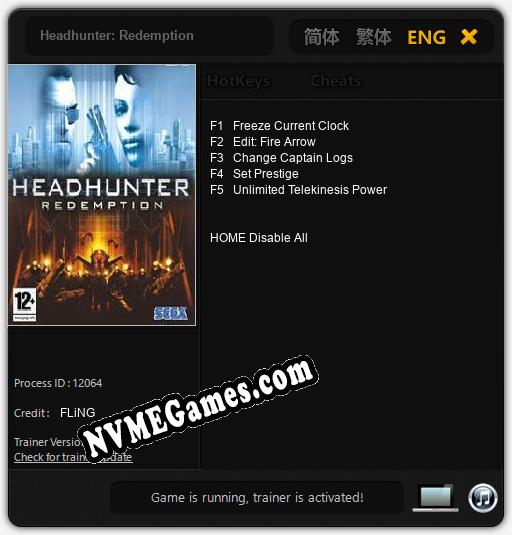 Treinador liberado para Headhunter: Redemption [v1.0.7]