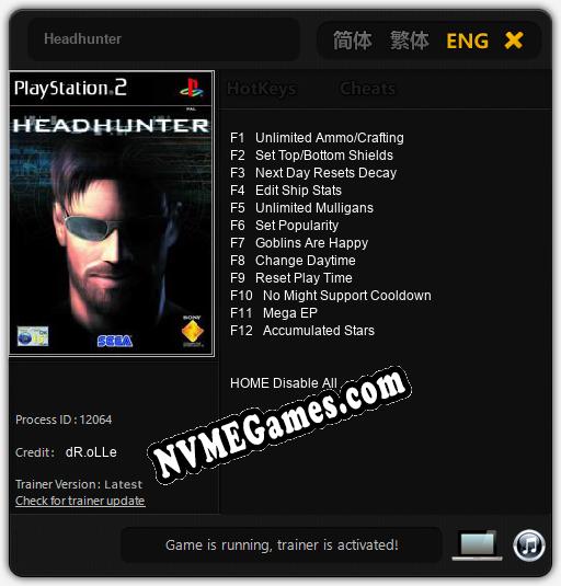 Treinador liberado para Headhunter [v1.0.9]