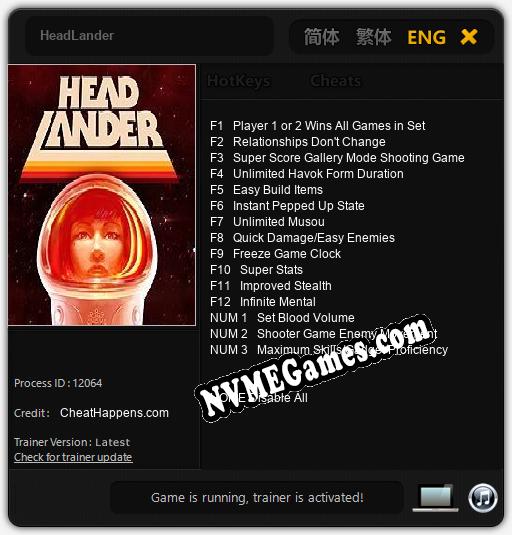 HeadLander: Trainer +15 [v1.8]