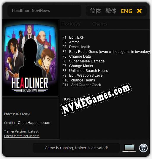 Headliner: NoviNews: Trainer +11 [v1.4]