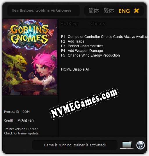 Hearthstone: Goblins vs Gnomes: Cheats, Trainer +5 [MrAntiFan]