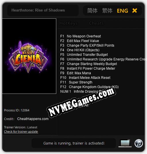 Hearthstone: Rise of Shadows: Treinador (V1.0.11)