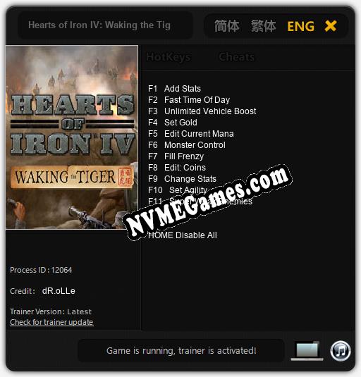 Hearts of Iron IV: Waking the Tiger: Treinador (V1.0.51)