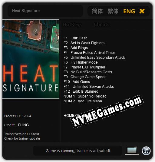 Treinador liberado para Heat Signature [v1.0.3]