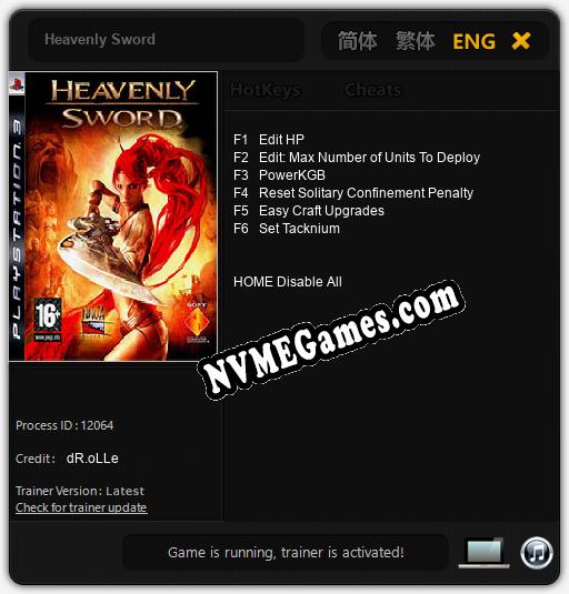 Heavenly Sword: Cheats, Trainer +6 [dR.oLLe]