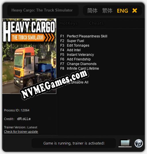 Heavy Cargo: The Truck Simulator: Cheats, Trainer +8 [dR.oLLe]