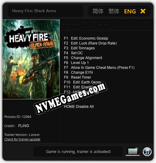 Heavy Fire: Black Arms: Cheats, Trainer +12 [FLiNG]