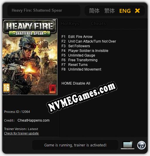 Heavy Fire: Shattered Spear: Cheats, Trainer +8 [CheatHappens.com]