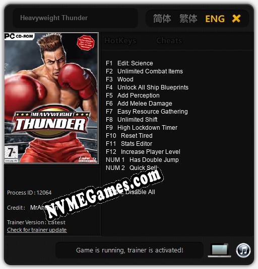 Heavyweight Thunder: Trainer +14 [v1.3]