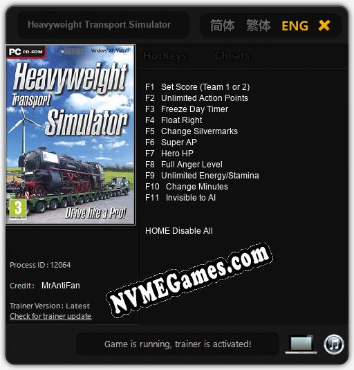 Heavyweight Transport Simulator: Trainer +11 [v1.2]