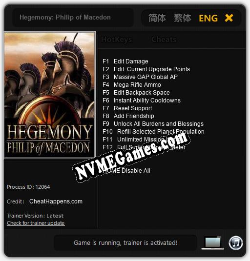 Hegemony: Philip of Macedon: Treinador (V1.0.15)