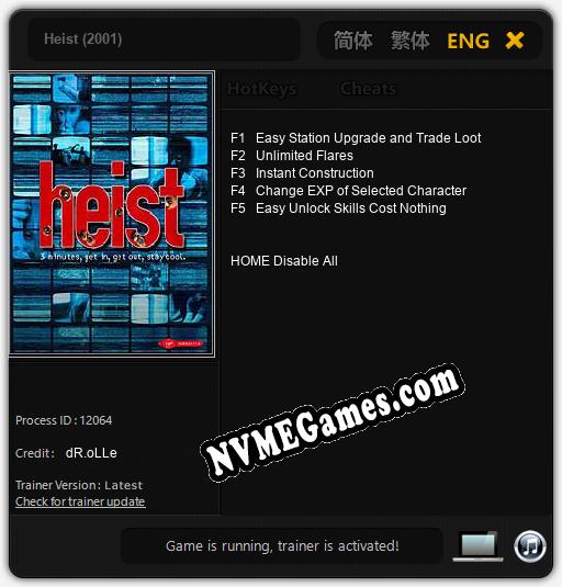 Heist (2001): Treinador (V1.0.99)