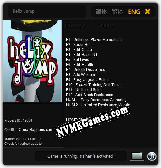 Helix Jump: Trainer +14 [v1.5]