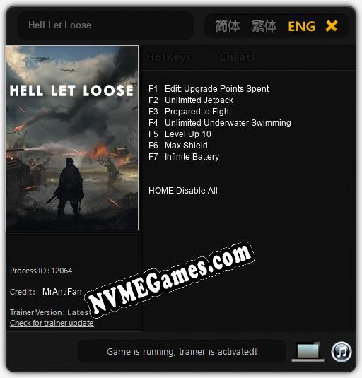 Treinador liberado para Hell Let Loose [v1.0.4]