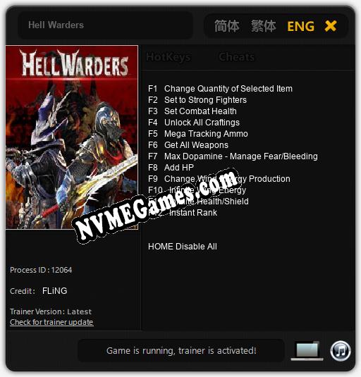 Hell Warders: Cheats, Trainer +12 [FLiNG]