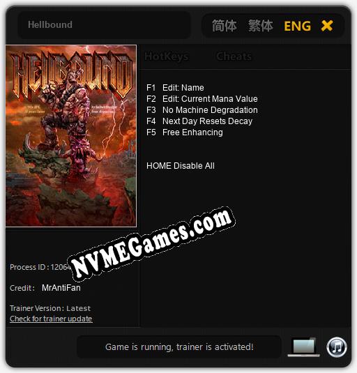 Treinador liberado para Hellbound [v1.0.6]