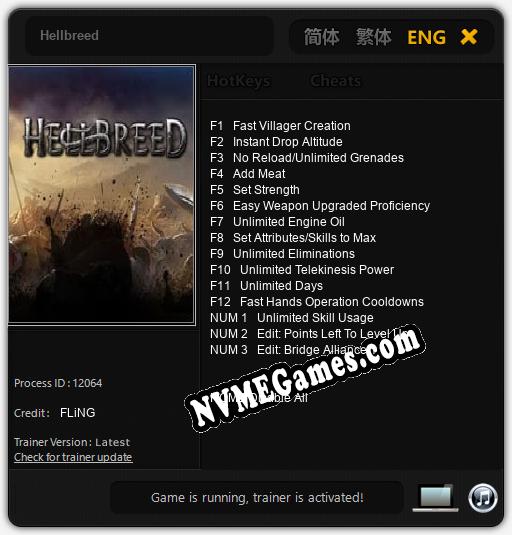 Treinador liberado para Hellbreed [v1.0.9]