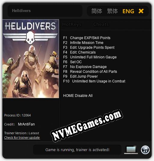 Helldivers: Cheats, Trainer +10 [MrAntiFan]