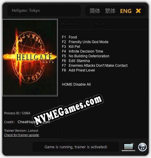 Hellgate: Tokyo: Trainer +8 [v1.6]