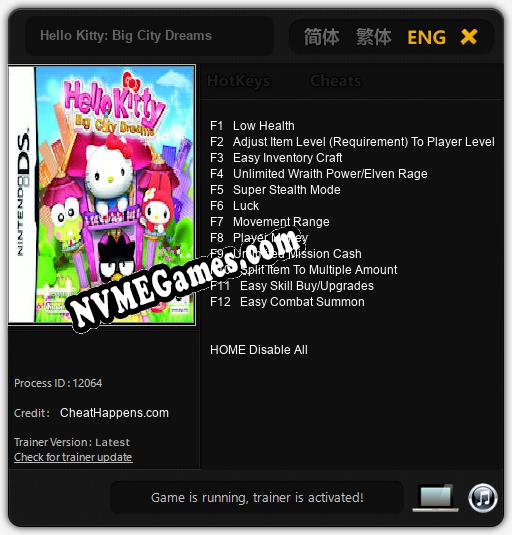 Hello Kitty: Big City Dreams: Treinador (V1.0.27)