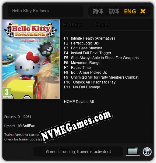 Treinador liberado para Hello Kitty Kruisers [v1.0.3]