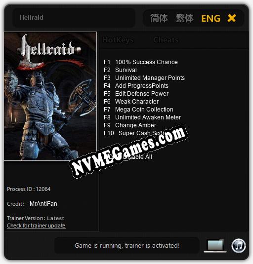 Hellraid: Cheats, Trainer +10 [MrAntiFan]