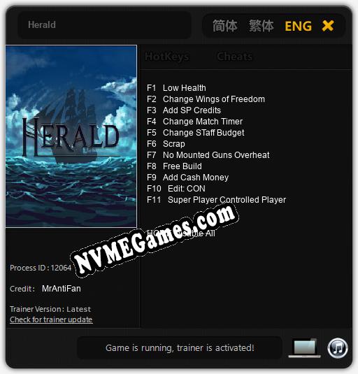 Herald: Cheats, Trainer +11 [MrAntiFan]